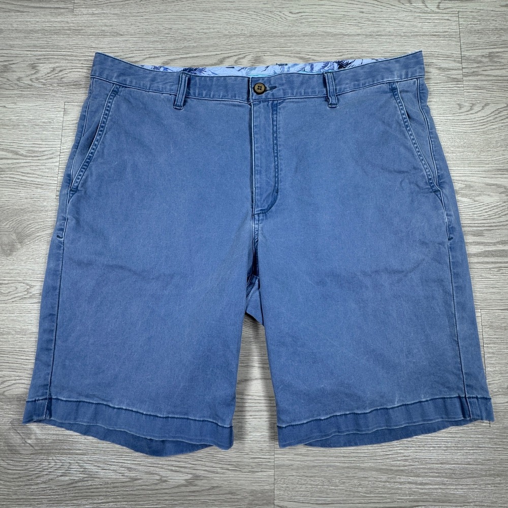 Tommy‎ Bahama Men's Shorts Chino Flat Front Blue 38 Cotton Tencel Blend